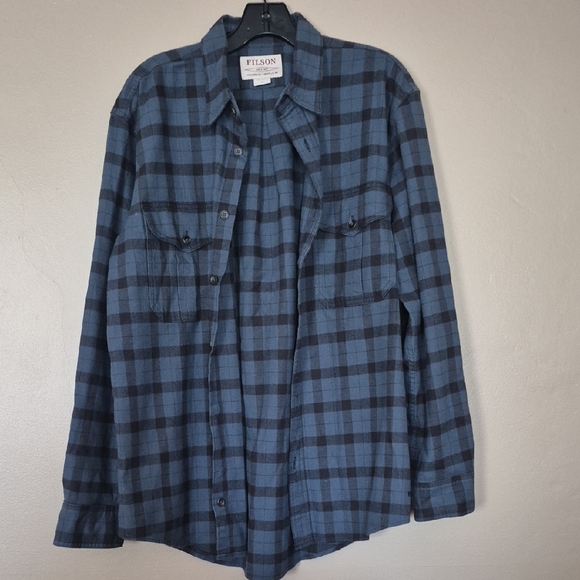 Filson Men's Navy Checkered Shirt - Picture 1 of 3